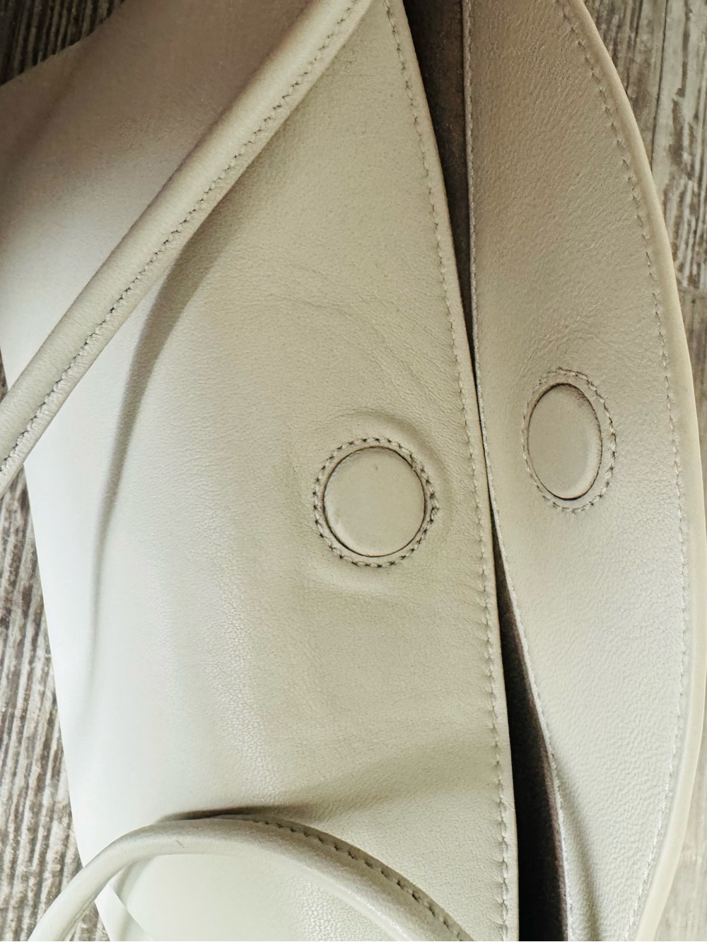 EUC Massimo Dutti Minimalist Ivory Nappa Leather Double Strap Bag Quiet Luxury - Picture 3 of 5